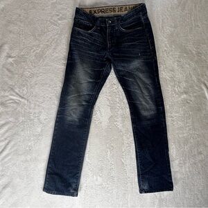 Express Men's 30x32 Slim Straight Fit Jeans Medium Y2K Wash